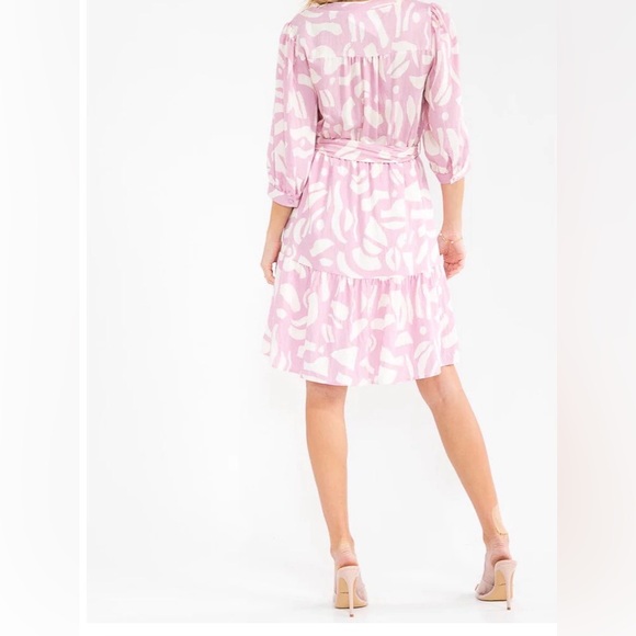 Women’s 3/4 Sleeve Self-Tie Midi Dress- (Multiple Sizes Available) - Picture 2 of 3